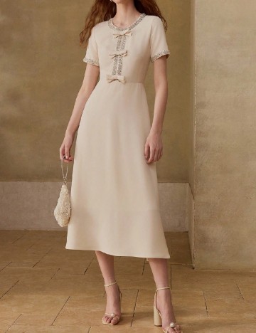 Rochie medie MOTF, crem