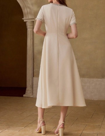 Rochie medie MOTF, crem