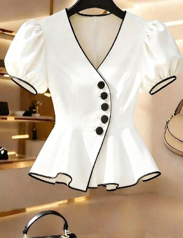 Bluza SHEIN, alb/negru