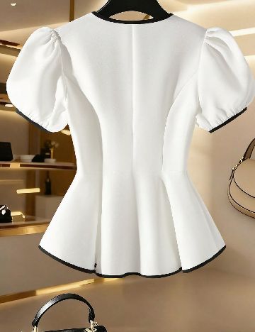 Bluza SHEIN, alb/negru