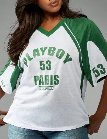 Tricou Missguided, alb/verde