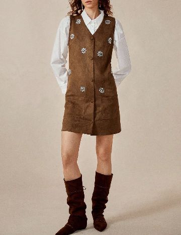 Rochie scurta SHEIN, maro