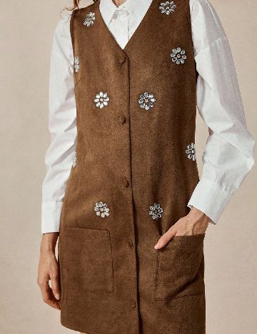 Rochie scurta SHEIN, maro