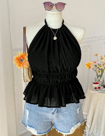 Top SHEIN CURVE, negru