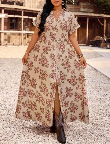 Rochie lunga SHEIN CURVE, crem