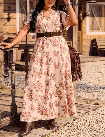 Rochie lunga SHEIN CURVE, crem