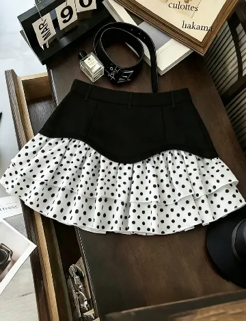 Fusta SHEIN, negru/alb