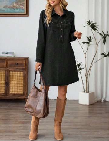 Rochie scurta Emery Rose, negru