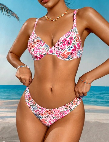 Costum de baie SHEIN, floral print
