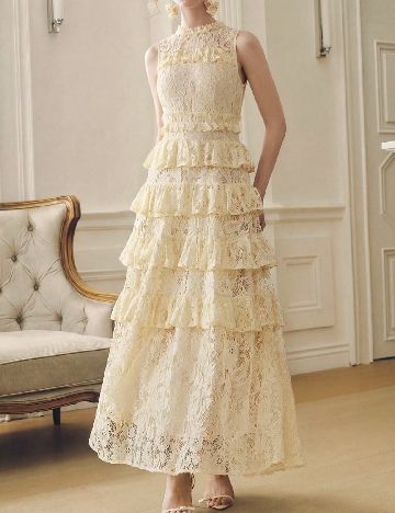 Rochie lunga Anewsta, galben