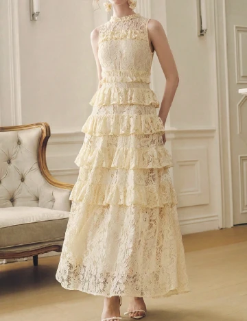 Rochie lunga Anewsta, galben