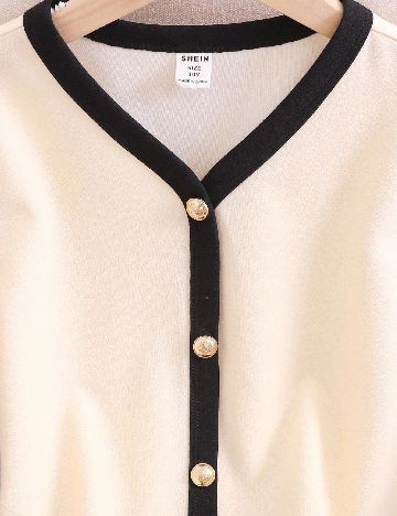 Compleu Shein Kids, crem/negru