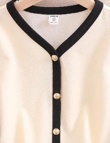 Compleu Shein Kids, crem/negru