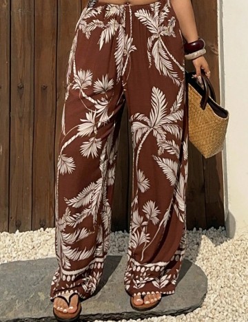 Pantaloni SHEIN CURVE, maro