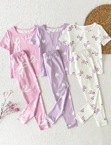 Set pijamale 3 perechi Shein Kids, mix culori