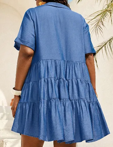 Rochie scurta Emery Rose Curve, albastru