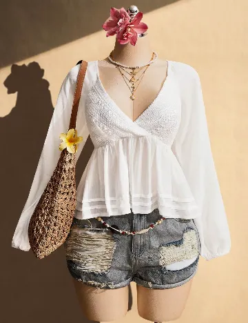 Bluza SHEIN CURVE, alb