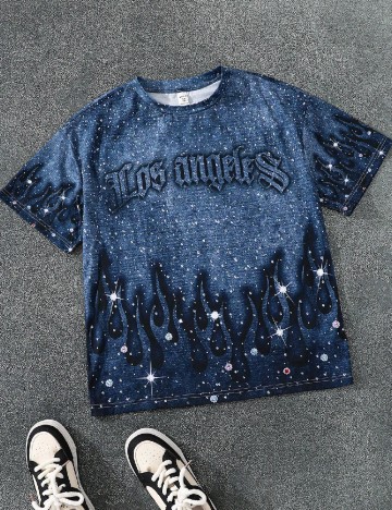 Tricou Shein Kids, albastru