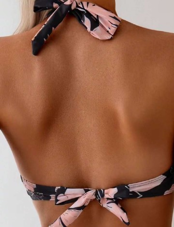 Costum de baie SHEIN, negru/roz