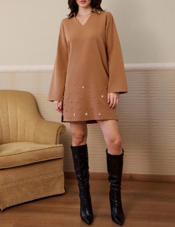 Rochie scurta SHEIN, maro
