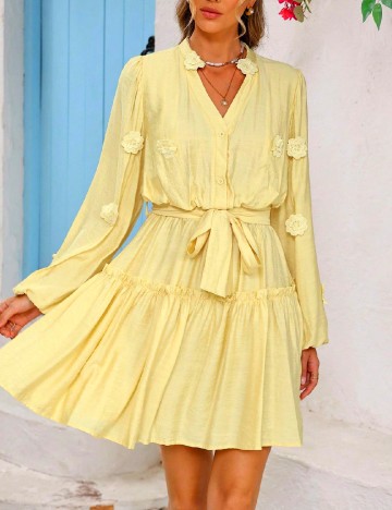 Rochie scurta SHEIN, galben