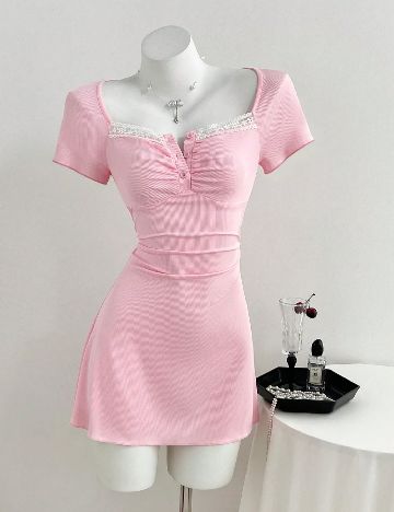 Rochie scurta SHEIN, roz