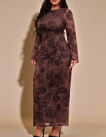 Rochie lunga SHEIN CURVE, maro