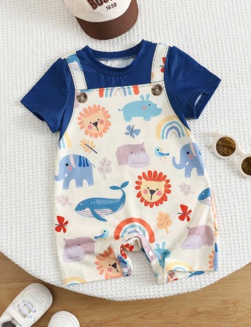 Salopeta Shein Kids, crem