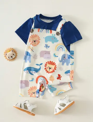 Salopeta Shein Kids, crem
