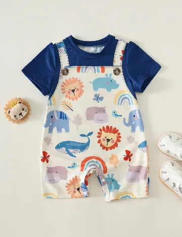 Salopeta Shein Kids, crem