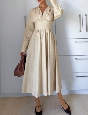 Rochie lunga SHEIN, crem