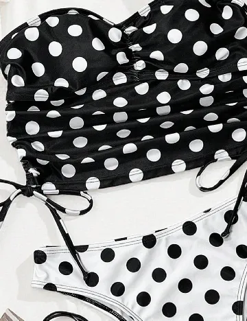 Costum de baie SHEIN, negru/alb