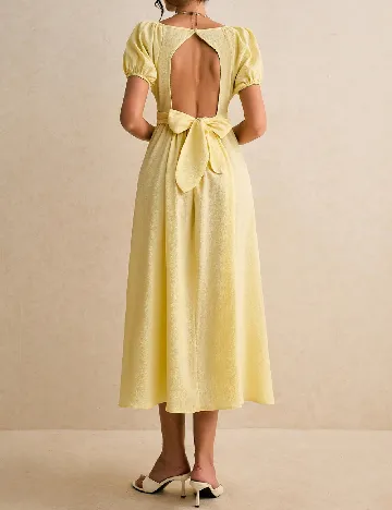 Rochie medie Poeselle, galben