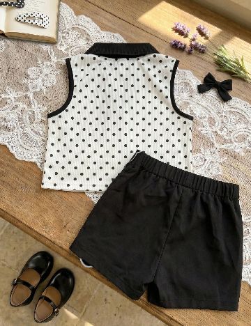 Compleu Shein Kids, alb/negru