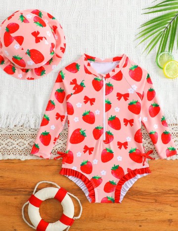 Costum de baie Shein Kids, piersica