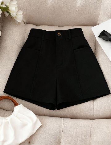 Pantaloni scurti SHEIN CURVE, negru