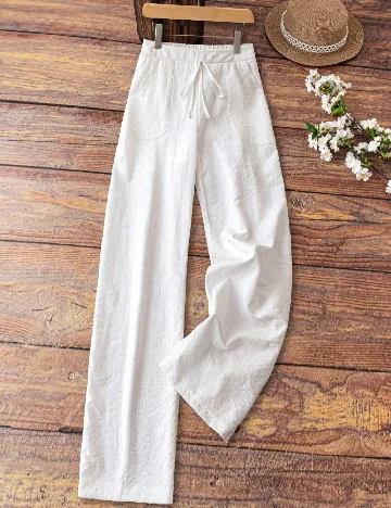 Pantaloni SHEIN, alb