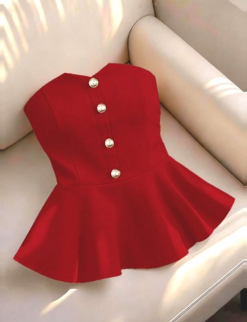Top SHEIN CURVE, rosu