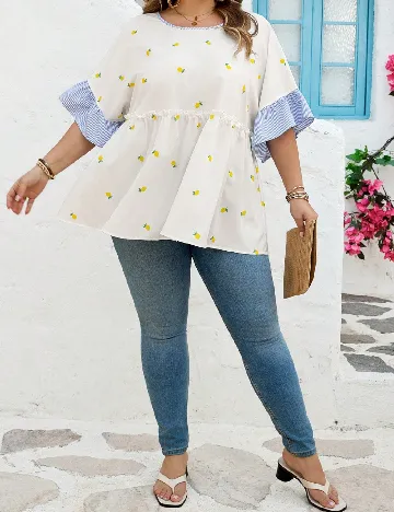 Bluza SHEIN CURVE, alb