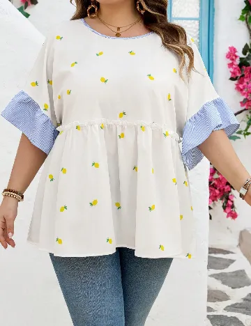 Bluza SHEIN CURVE, alb