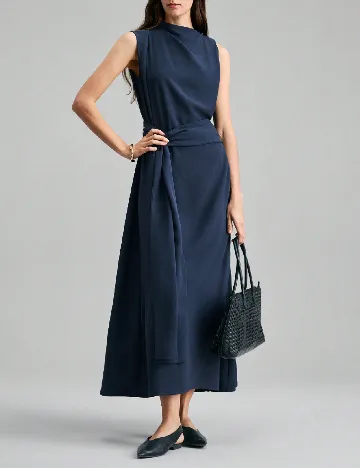 Rochie lunga Ontre, bleumarin inchis