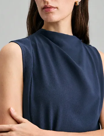 Rochie lunga Ontre, bleumarin inchis