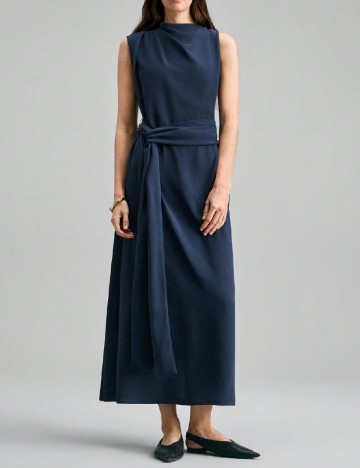 Rochie lunga Ontre, bleumarin inchis