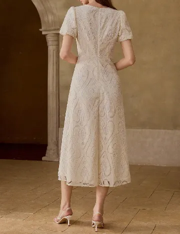 Rochie medie MOTF, ecru