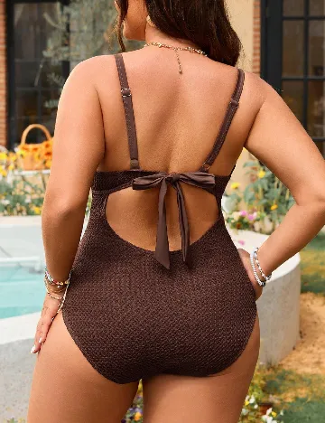 Costum de baie SHEIN CURVE, maro