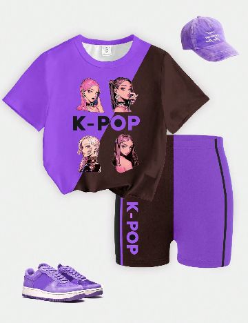Compleu Shein Kids, mov/maro