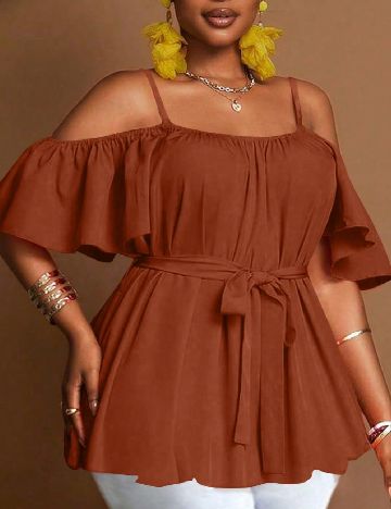 Bluza SHEIN CURVE, maro