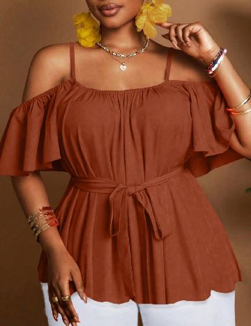 Bluza SHEIN CURVE, maro