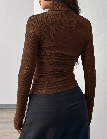 Bluza SHEIN CURVE, maro inchis
