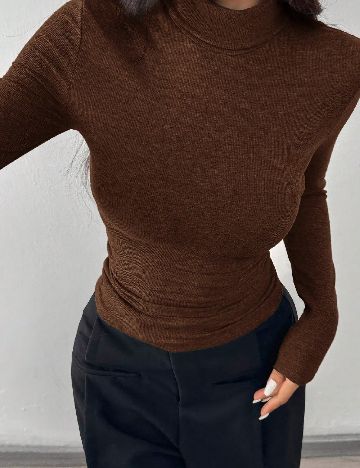 Bluza SHEIN CURVE, maro inchis